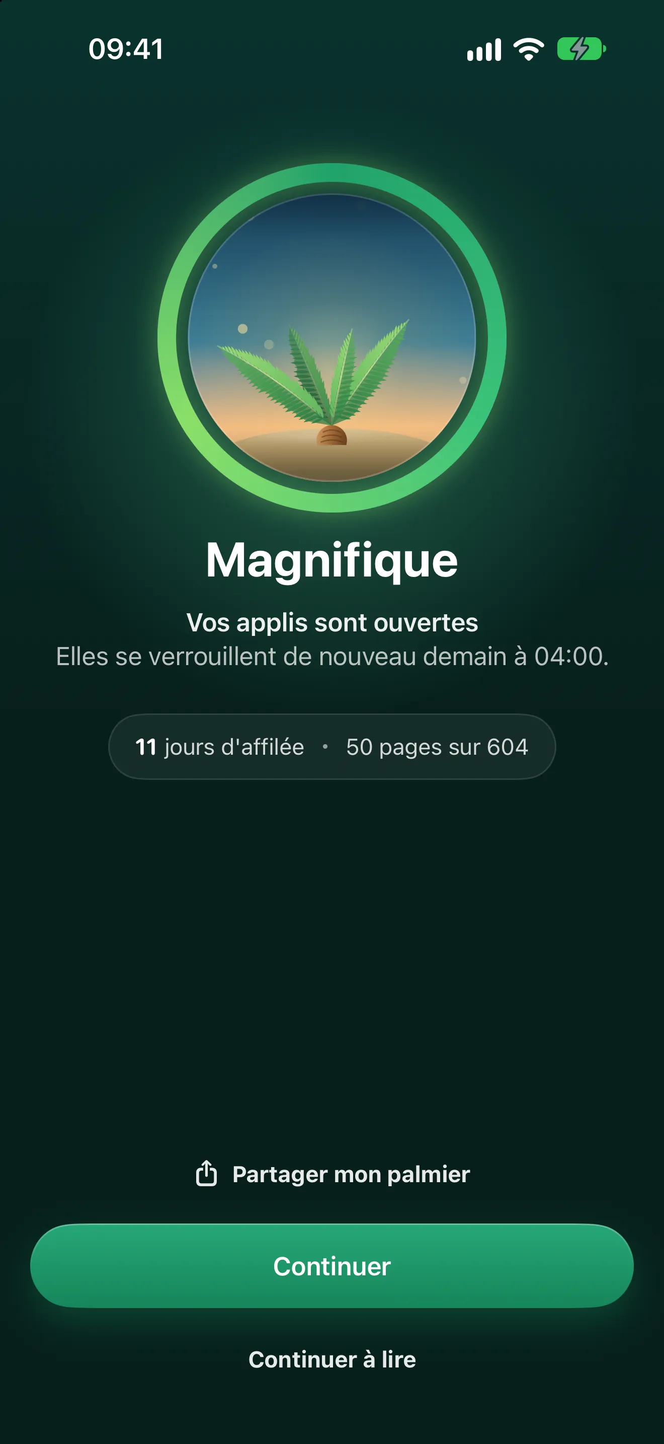 L’anneau du jour fermé : « Magnifique », 11 jours d’affilée et 50 pages sur 604.