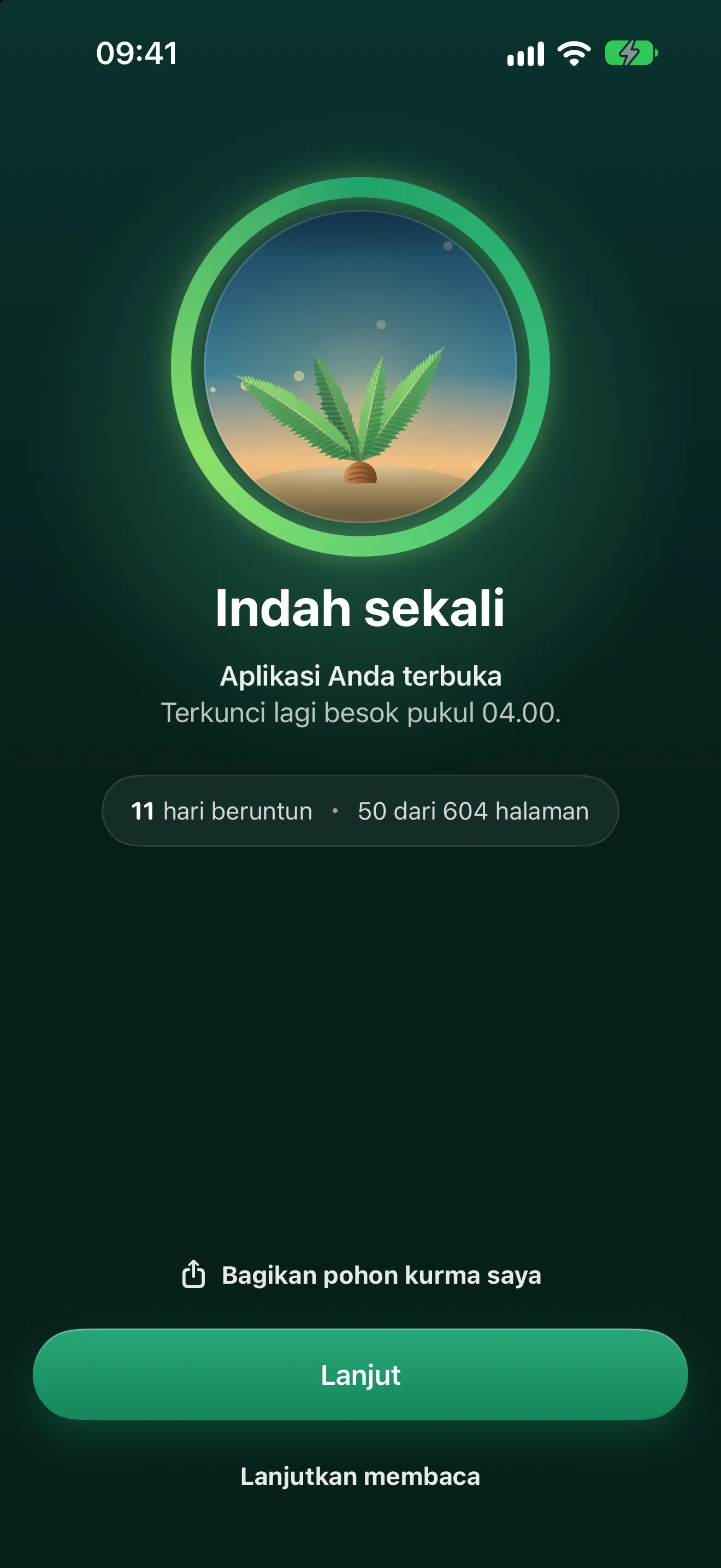 Cincin hari ini tertutup: “Indah sekali”, 11 hari beruntun dan 50 dari 604 halaman.